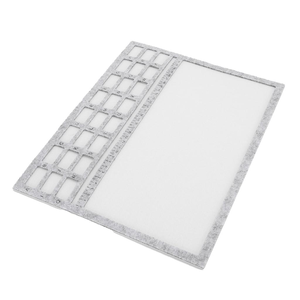 3PCS Rectangle Bead Mat Felt Beading Tray with Centimeter Alphabetic Scale for   Art Crafts Jewelry Making Bead Supplies