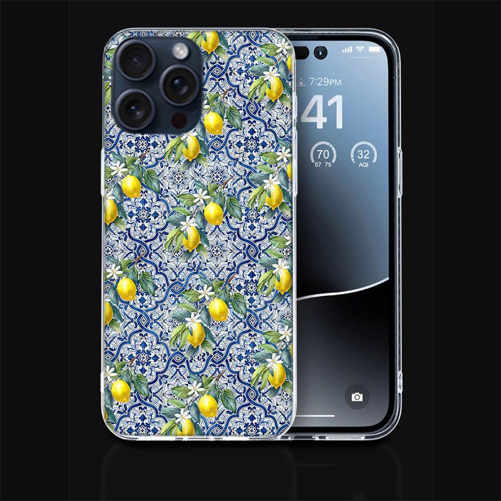 Mittelmeer-Zitrone Klare Handyhülle Für Iphone 17 Air 16 Pro Max 15 Pro 14 Plus 17E 16E 11 13 12 Mini Hüllen Cases Fundas Cell T