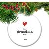 Best Grandma Ever Christmas Ornament 2024, Grandma Appreciation Gift, Gift for Grandma, Ceramic Keepsake, Xmas Tree Decoration