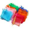 50pcs/Lot Multicolor Jewelry Packaging Bag 7*9 11*16 15*20cm Organza Bags Gift Storage Wedding Drawstring Pouches Wholesales