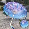 Ancient Style Oil Paper Umbrella with Petal Tassel for Children's Hanfu Dance