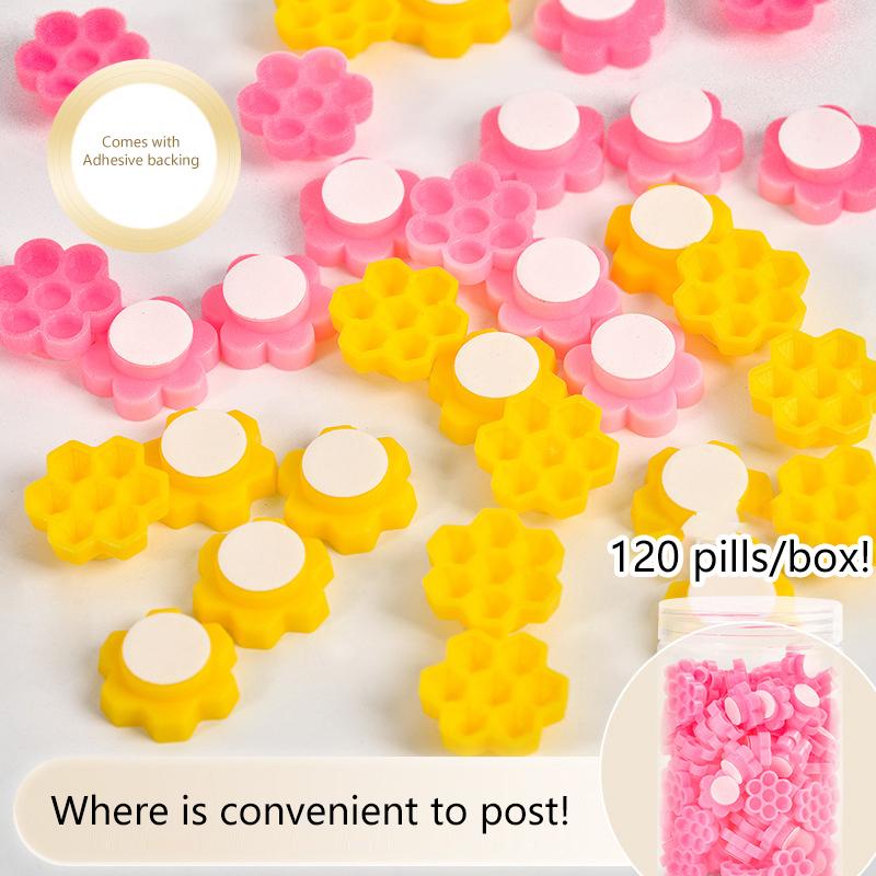 120Pcs/Box Self-Adhesive Eyelash Extension Glue Cups Delay Grafting Makeup Tool for Tattoo Adhesive Pigment Cups