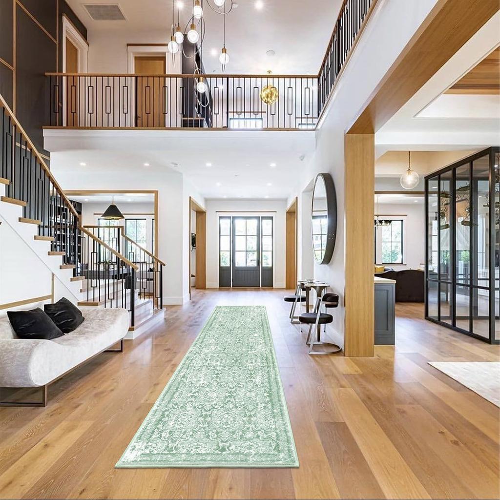 Corridor Running Retro Soft Washable Carpet Runner, Non-Slip Entrance Mat, Suitable for Kitchen Carpets and Bedrooms