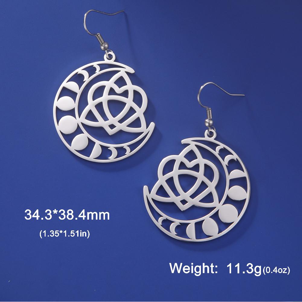 LIKGREAT Stainless Steel Celtic Infinity Knot Dangle Earrings for Women Lady Elegant Hook Charms Good Luck Jewelry New Year Gift