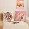 Pink Floral Set Sofa Pillow Cover Nordic Simple Versatile Linen Cushion New Car Cushion
