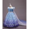 Frozen Elsa Dress Up Set with Wig Crown Wand Accessories Ice Blue White 120cm for Girls 4-5 Years