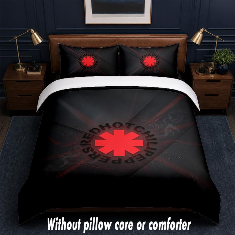 Set Biancheria da Letto Design Red Hot Chili Peppers 1 Copripiumino + 2 Federe Morbido Traspirante Biancheria da Letto per la Casa