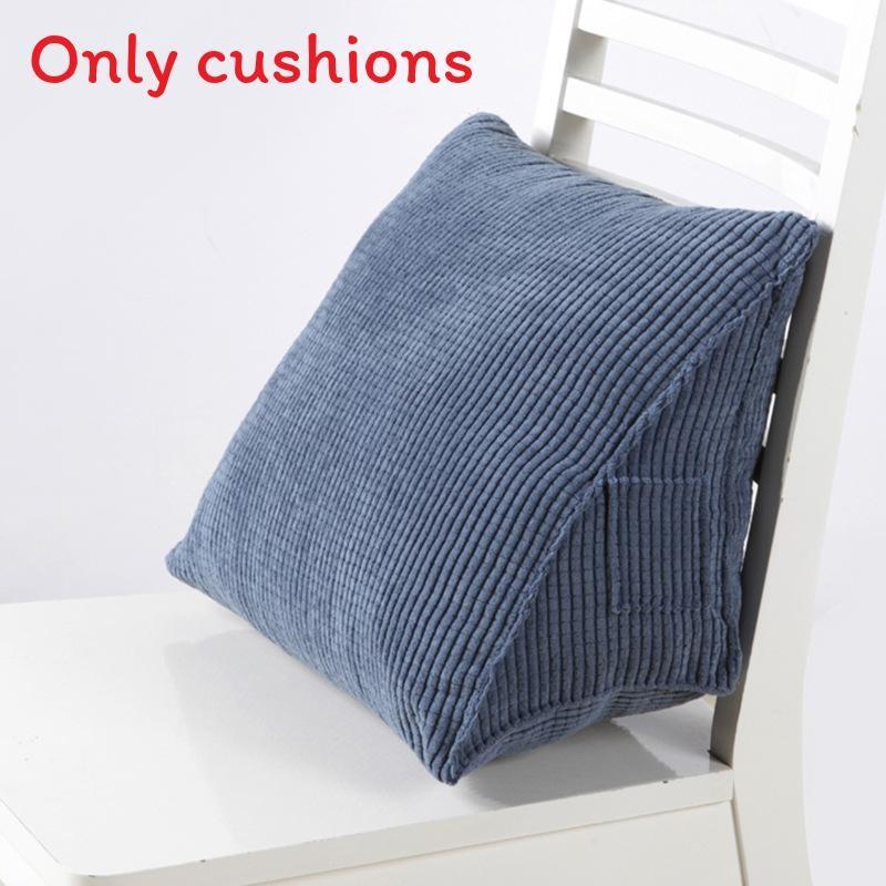 

Solid Corduroy Color Cushion With Detachable Design Wedge Pillow Lumbar Pad синий