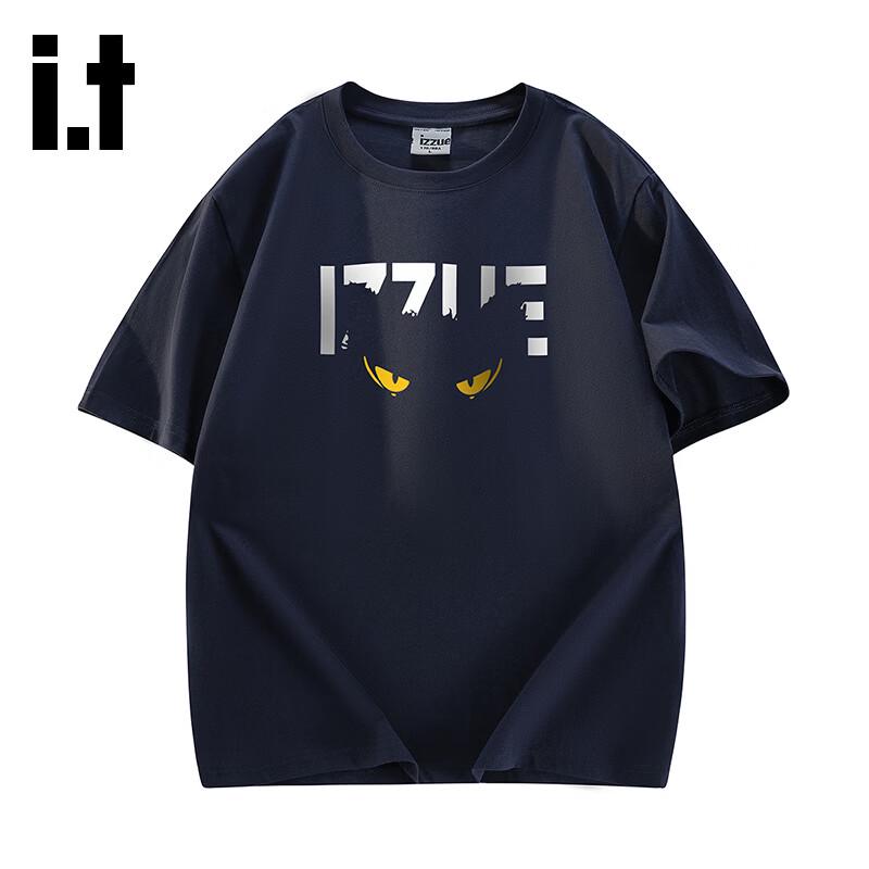 izzue Unisex Pure Cotton Letter Print Short Sleeve T-Shirt