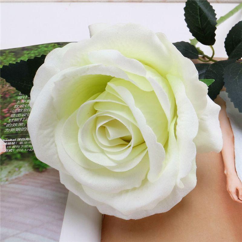 

Silk Artificial 5set Fake Flowers Rose Flower Wedding Bouquet Party Decor Home White