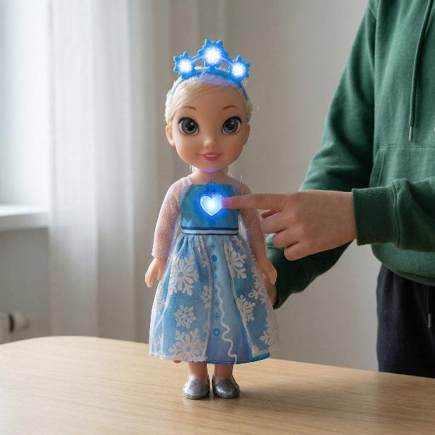 Elsa frozen regno di ghiaccio cantante luminosa grande bambola regalo per bambini