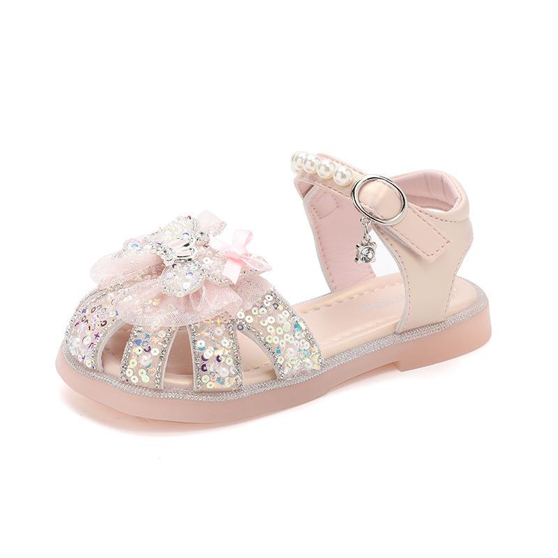 New summer princess crystal sandals, popular shoes for baby girls 26 розовый