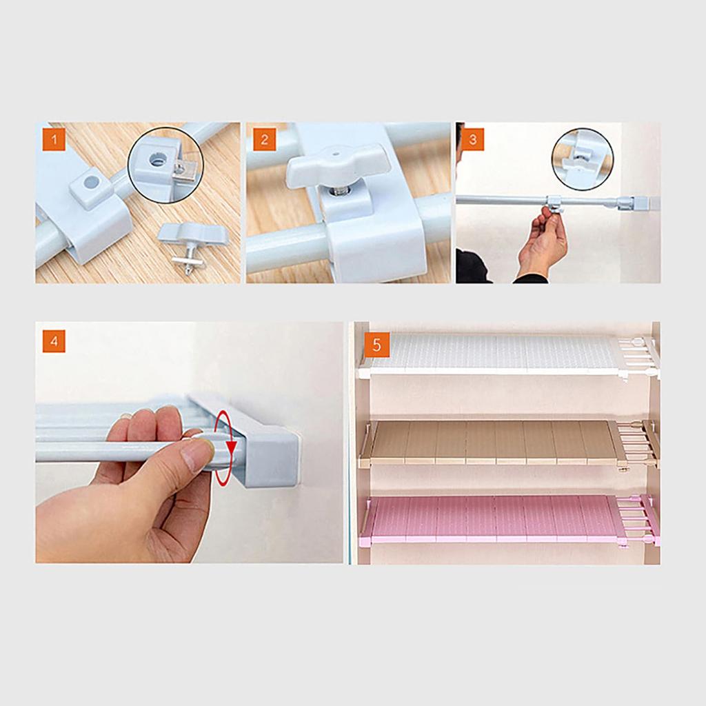 Adjustable Closet Organizer Storage Shelf Wall Mounted Kitchen Rack Wardrobe Shelves Cabinet Holders
