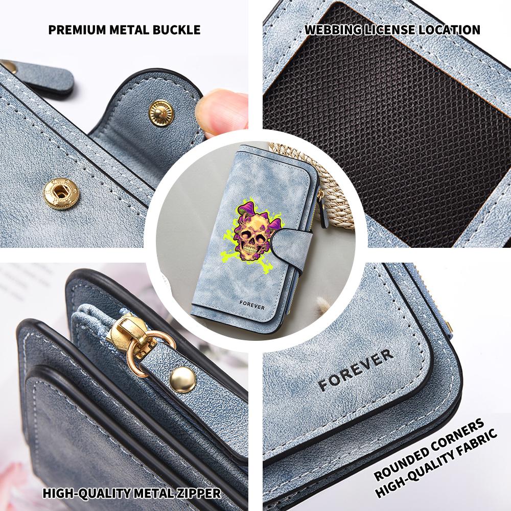 Gothic Skull Pattern Long Wallet Cool Fashion Purse for Daily Use
