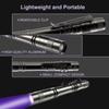 395nm Portable Clip-on Mini Ultraviolet Torch,Aluminum Alloy Blacklight for Pet UrineStains Indoor Outdoor Inspection Tool
