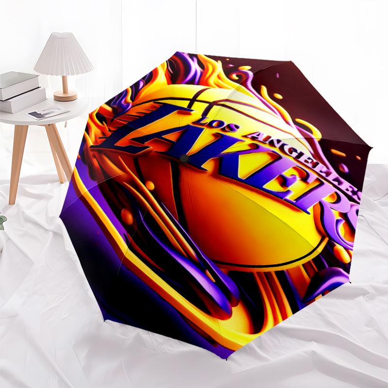 Printed Los Angeles Lakers logo Folding Umbrella,Outdoor,Leisure,And Travel Umbrella,Durable Umbrella Fabric,Birthday And Holiday Gift