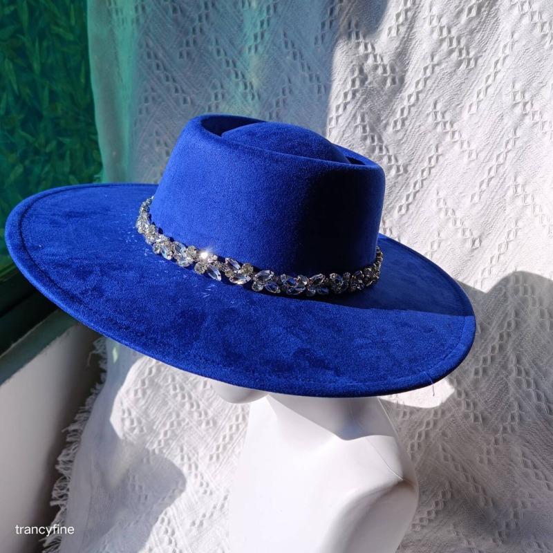 

Шляпы Diamond Vegan Suede Fedora Шляпа Nubulk с широкими полями для женщин Зимняя шляпа Праздничная шляпа Модельная шляпа Weddiong Hat Diamond Головной убор