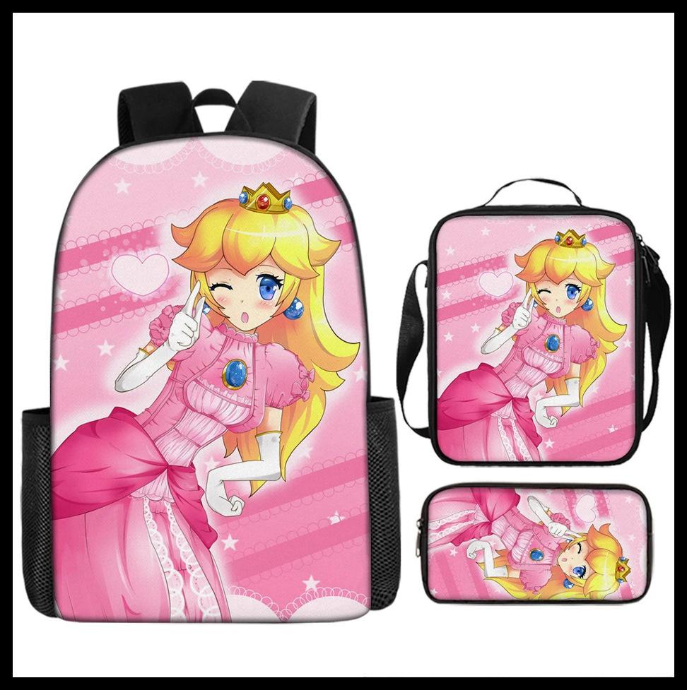 Ensemble Trois Pièces Cartable Scolaire pour Enfants, Cartable École Primaire, Sac Bandoulière Imperméable en Polyester, Trousse à Crayons. Ship according to the picture