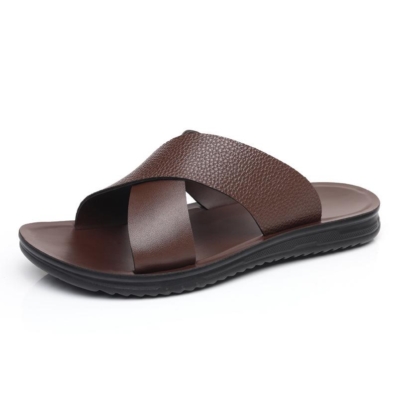 One-word slippers men's summer new men's soft-soled casual beach shoes trendy outer sandals