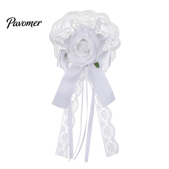 Halloween Costume Hair Decor Rose Bow Clip, Lace Pearl Hairpin, Lolita Gothic Bowknot Floral Headpiece Hairpin for Women Bride Cosplay Party