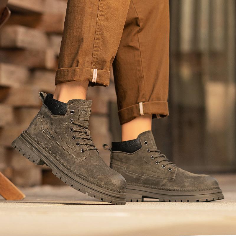 Casual Martin boots American retro short boots outdoor new thick-soled non-slip big yellow boots high-top tide boots