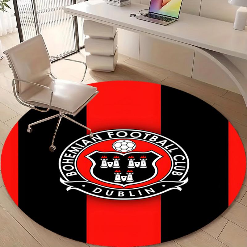 1pc Football Team (75) Design Printed Area Round Carpet for Bedroom Living Room Home Decor Rugs Mat Non Slip Mat Rug for Bedside