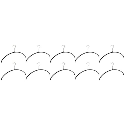 MAWA Non-Slip Body Hangers, Made In Germany, Set of 10, Black, 10-Year Warranty