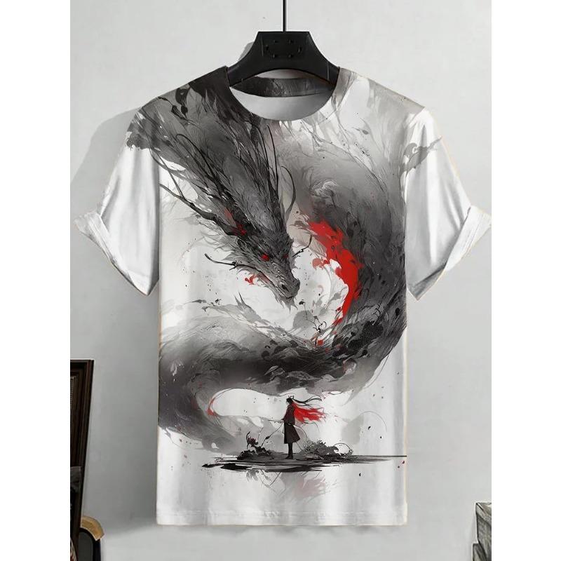 Men's Printed T Shirts Short Sleeved Tee Tops 3D Print O-Neck Shirts Party Summer Casual Men's Clothing Outdoor Pullover
