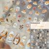 Cartoon Cute Bear Pudding Pretzel Bread Croissant Cookies Shiny 3D Self Adhesive Nail Art Stickers Bakery Lovely Manicure Decals