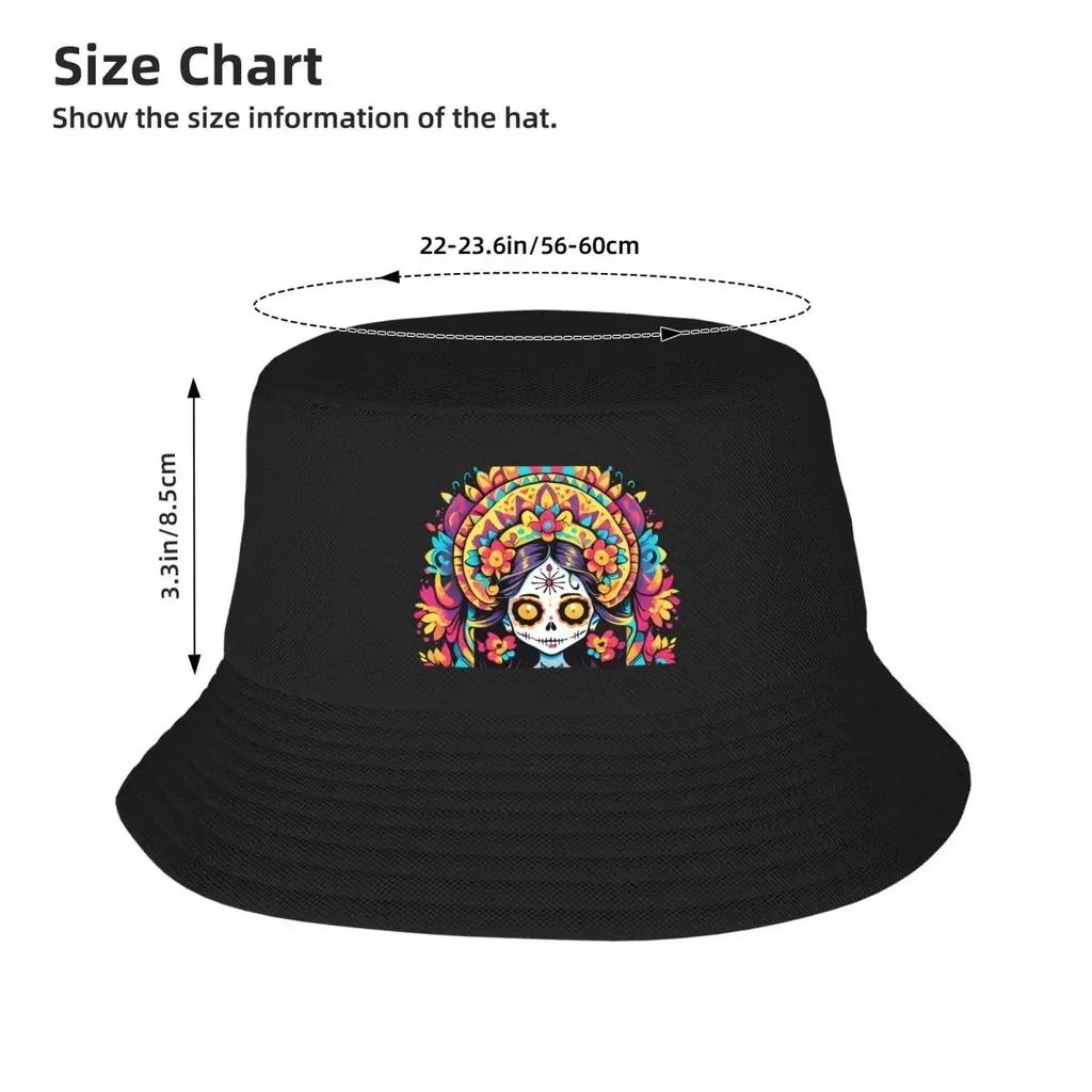 The girl Catrina Bucket Hat Mountaineering Golf Unisex Vintage Military Cap Unisex Luxury Brand WomensBucket hat