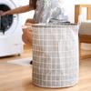 Cotton Linen Dirty Laundry Basket Foldable Round Waterproof Organizer Bucket Clothing Children Toy Large Capacity Storage Home