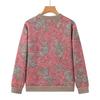 Women's Floral Fleece-Lined Cardigan for Seniors