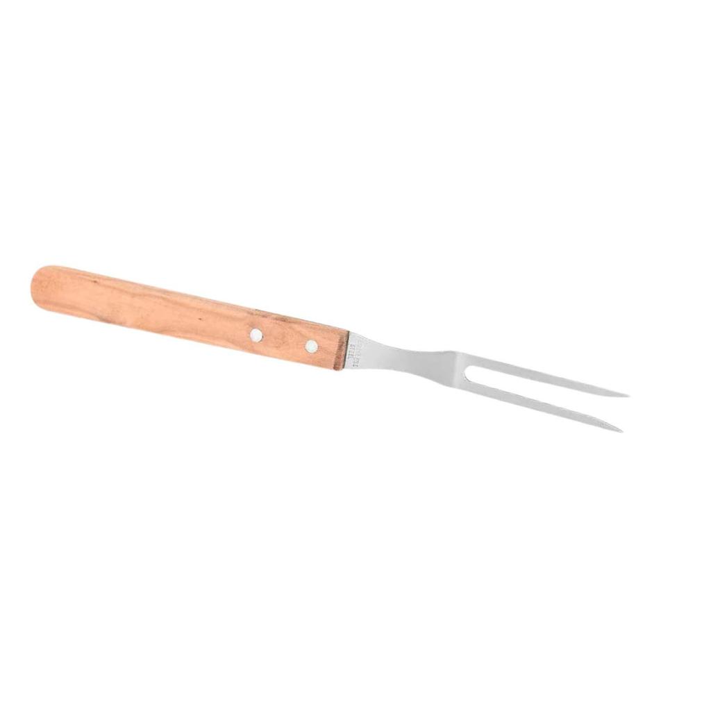 Stainless Steel Meat Fork with Wood Handle, Cooking BBQ Fork, Grill Steak for