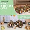 2PCS Glitter Soft Guinea Hideout & Tunnel - Washable Pet Bed with Adorable Mushroom & Flower Design for Hamster Rabbit Small Pet