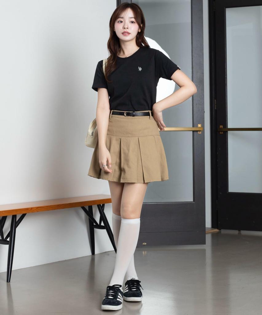 Custom-made U.S. POLO ASSN. T-shirt, Short-sleeved, Compact, Top, Shirt, Short-sleeved Clothing, Summer Wear, Spring Wear, Women's, Size L, Black.