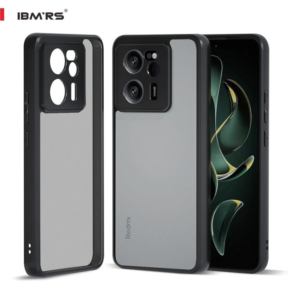 (Comes with wrist strap)ibmrs for Xiaomi 13T Pro/Redmi K60 Ultra Anti-Fingerprint Camo Case ,matte Clear transparent phone protective case