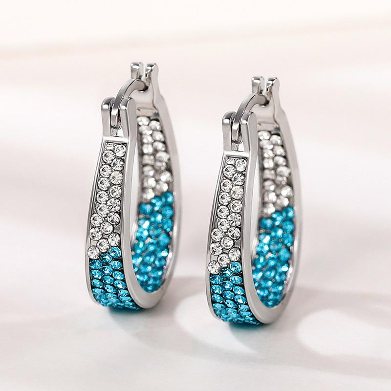Pinduoduo Earrings, Colorful Ear Buckle Fashion Diamond Women'S Earrings, Versatile Earrings