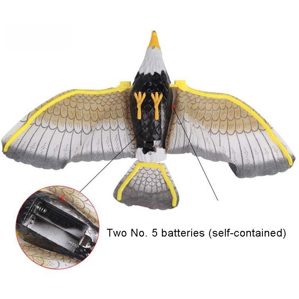 Luminous Bird Repellent Hanging Eagle With Music Flying Bird Scarer Garden Decoration Portable Flying Bird Garden Decor