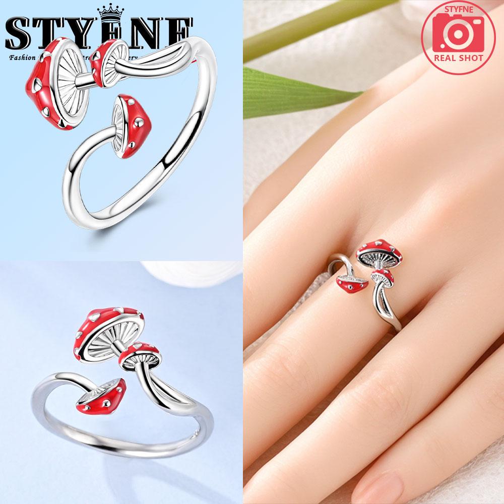 Copper Original Red Heart Mushroom Opening Ring, Women'S Anniversary Gift Engagement Rings For Women Mens Jewelry