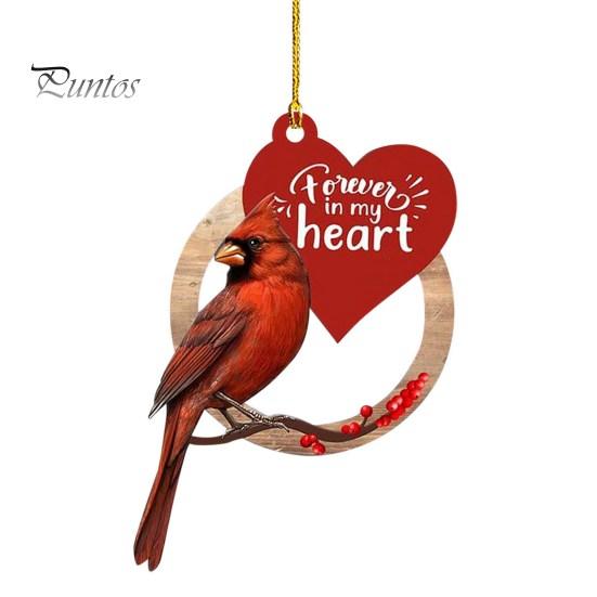 Red Priest Pendant Realistic Bird Decor Letter Print Tag Christmas Decor Colorfast Hanging Car Window Pendant Holiday Valentines Day Gift