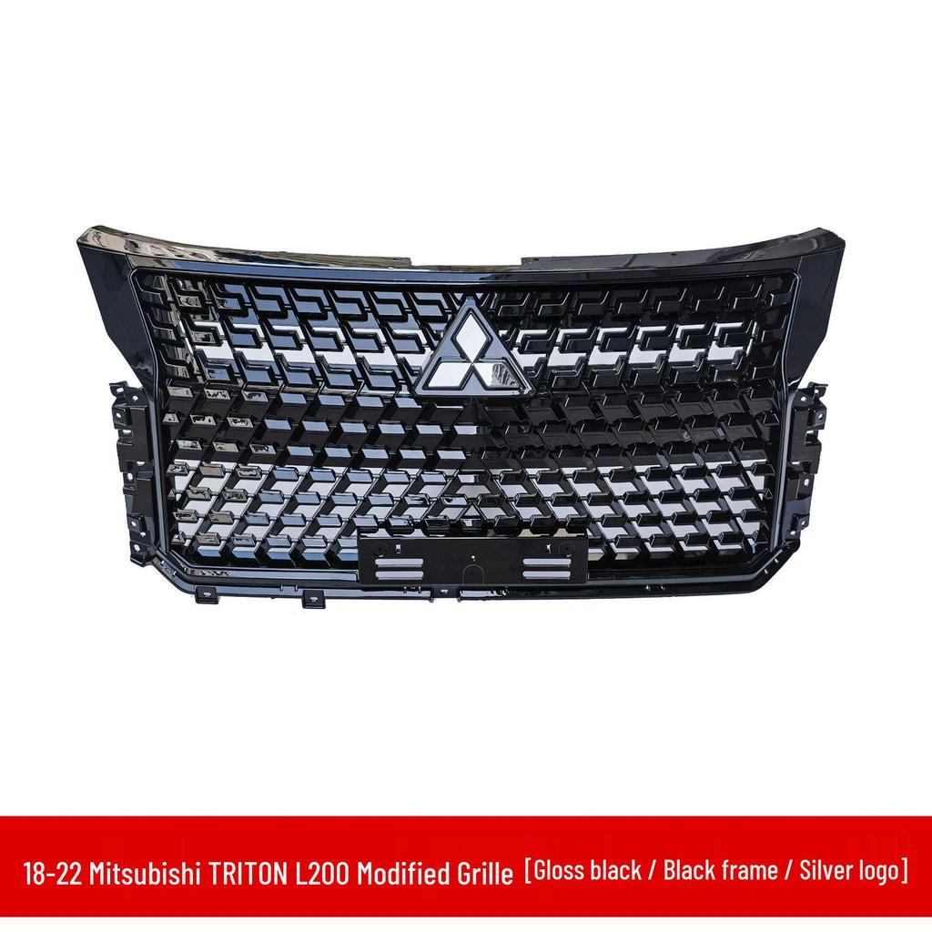 2018-2022 Mitsubishi TRITON L200: Grille, front bumper, air intake mesh, and body kit modifications.