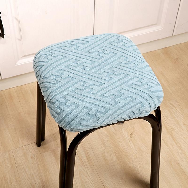 Jacquard Bar Chair Cover Stretch Short Back Bar Stool Covers Dining Room Anti-Dirty Seat Slipcovers For Hotel Wedding Home