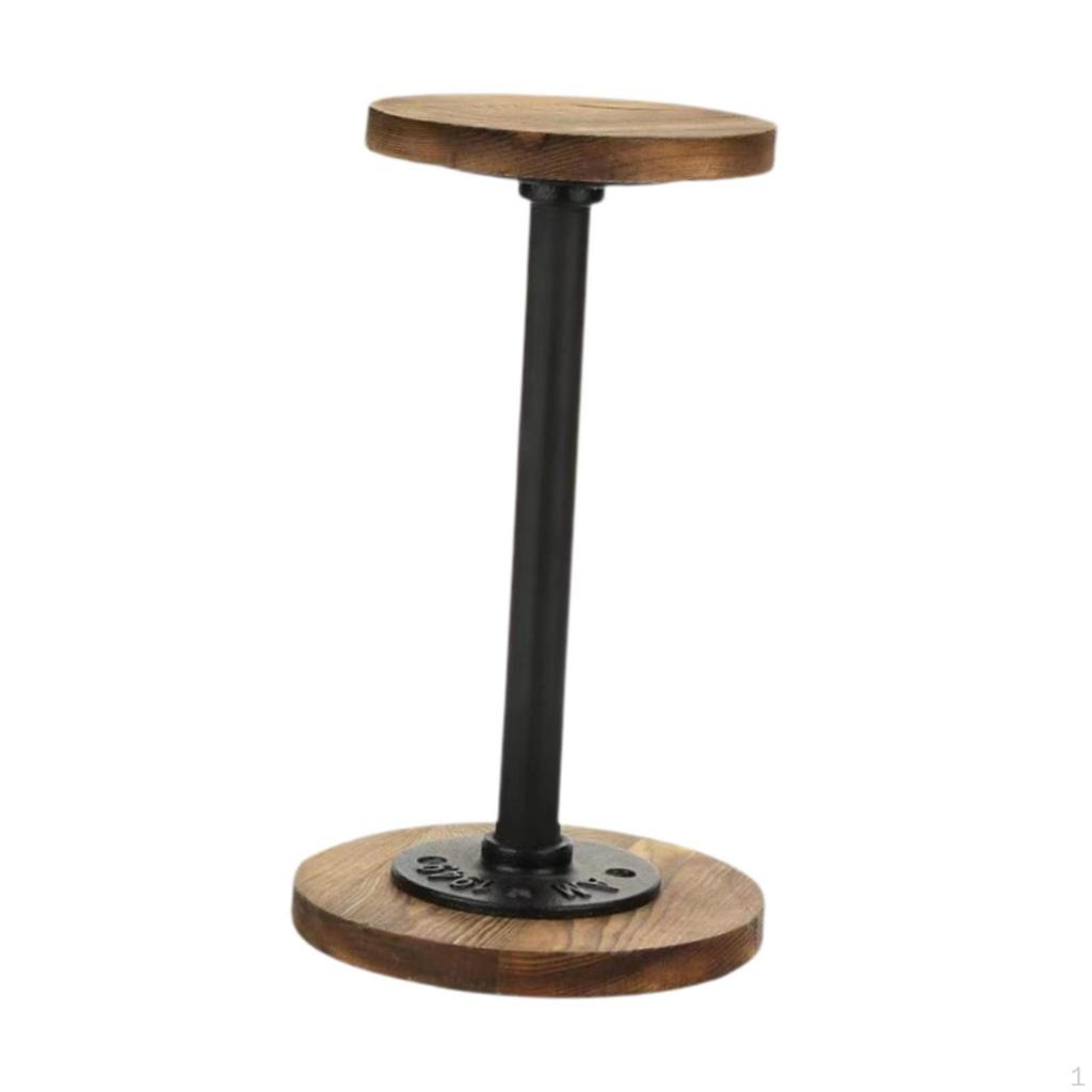 Hat Display Holder with Metal Pipe Cap Organizer Rustic Burnt Wood