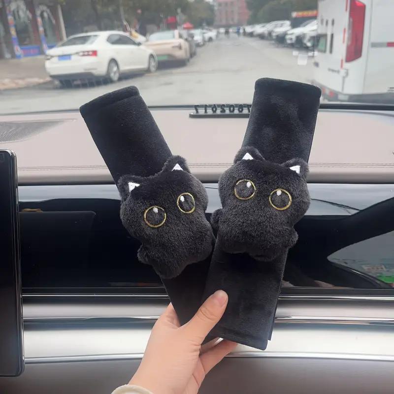 1pc Car Seat Belt Shoulder Protector Cute Black Cat Seat Belt Protective Cover Car Interior Products