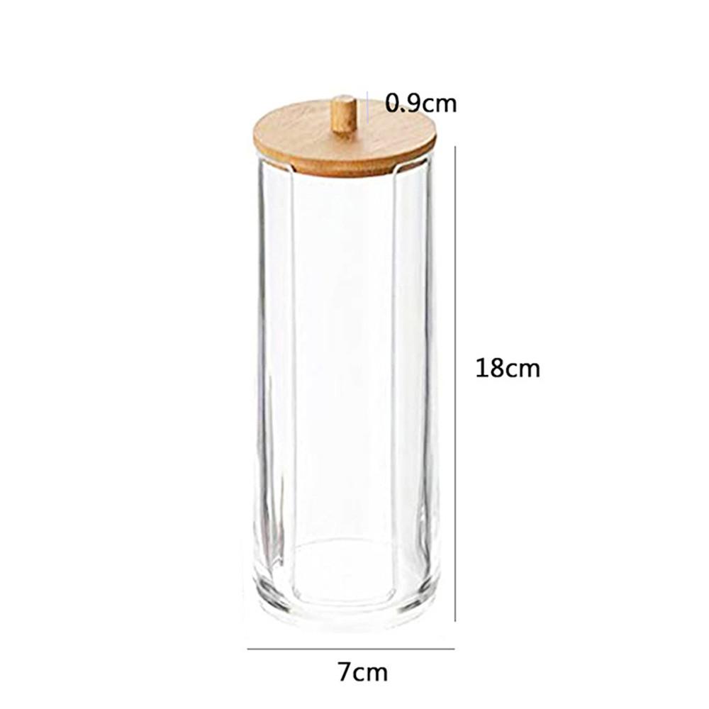 Organizator transparent acrilic Suport pentru tampon de bumbac Depozitare cosmetice Tampă de machiaj de bumbac Recipient transparent pentru ruj de unghii Puff Box