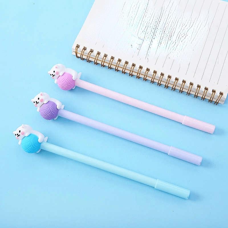 1 PCS Cute Creative Cat 0.5mm Cartoon Kawaii Stationery Office School Supplies Kids Gifts Gel Pens