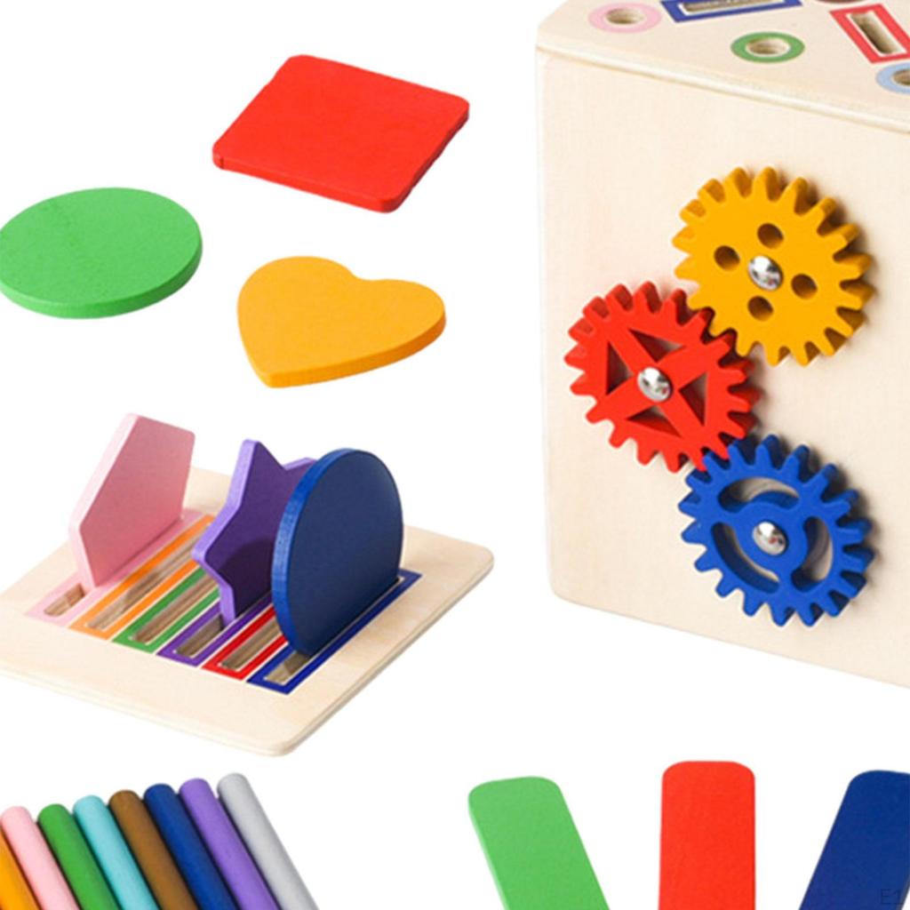 Children Color Sorting Box Early Learning Toy Cognitive Coordination Observation Wooden