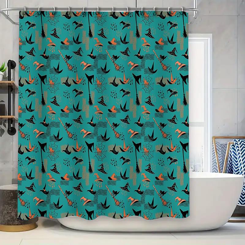 

Halloween Shower Curtain Witch Spooky Home Decor Gothic Bathroom Set Creepy Witchy Vibes Shower Liner Waterproof Halloween Party W60H190(CM)-1 Pcs