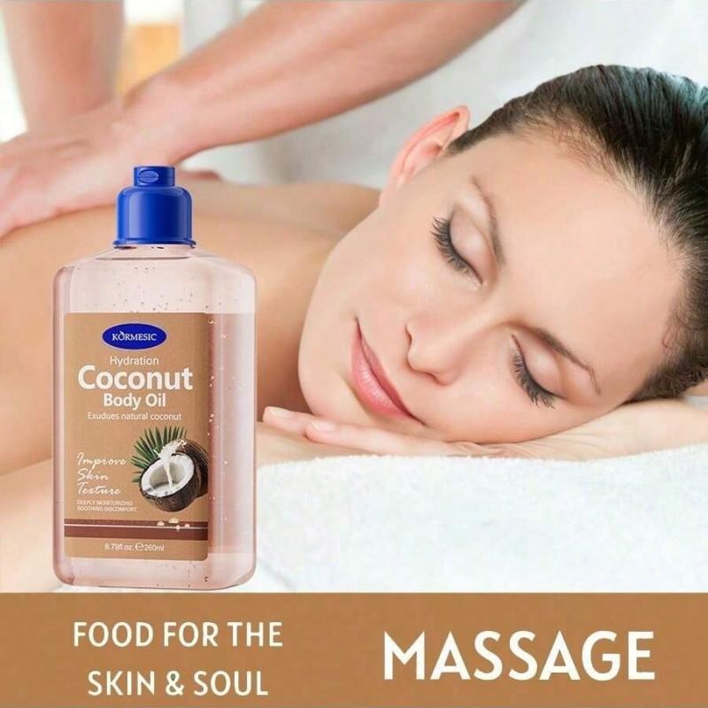 Natural Coconut Body Oil for Skin Hydration Deep Moisturizing Nourishing Dry Skin Care 24hr Long Lasting Coconut Oil for Body