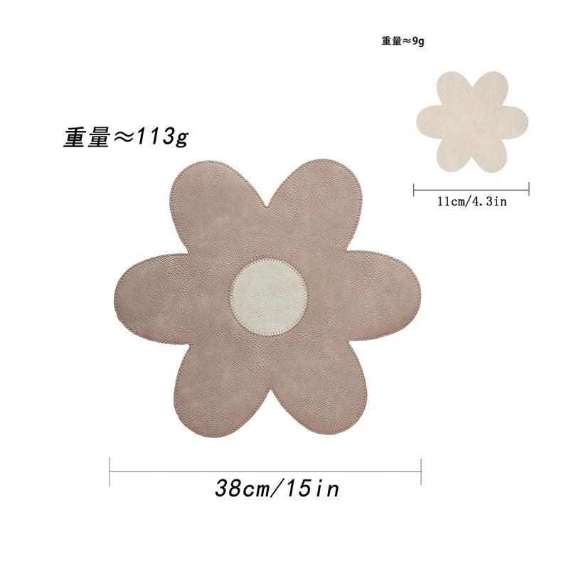 ins spring and summer explosion flower leather placemat thermal insulation waterproof oil-proof thermal insulation mat dining table mat petal coaster